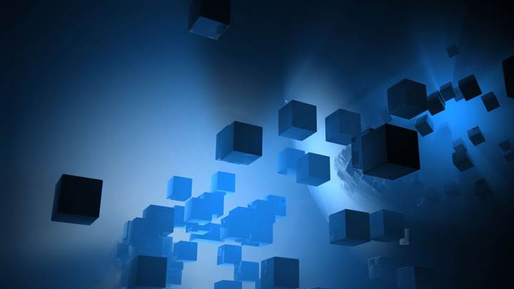 Blue Little Cubes Abstract